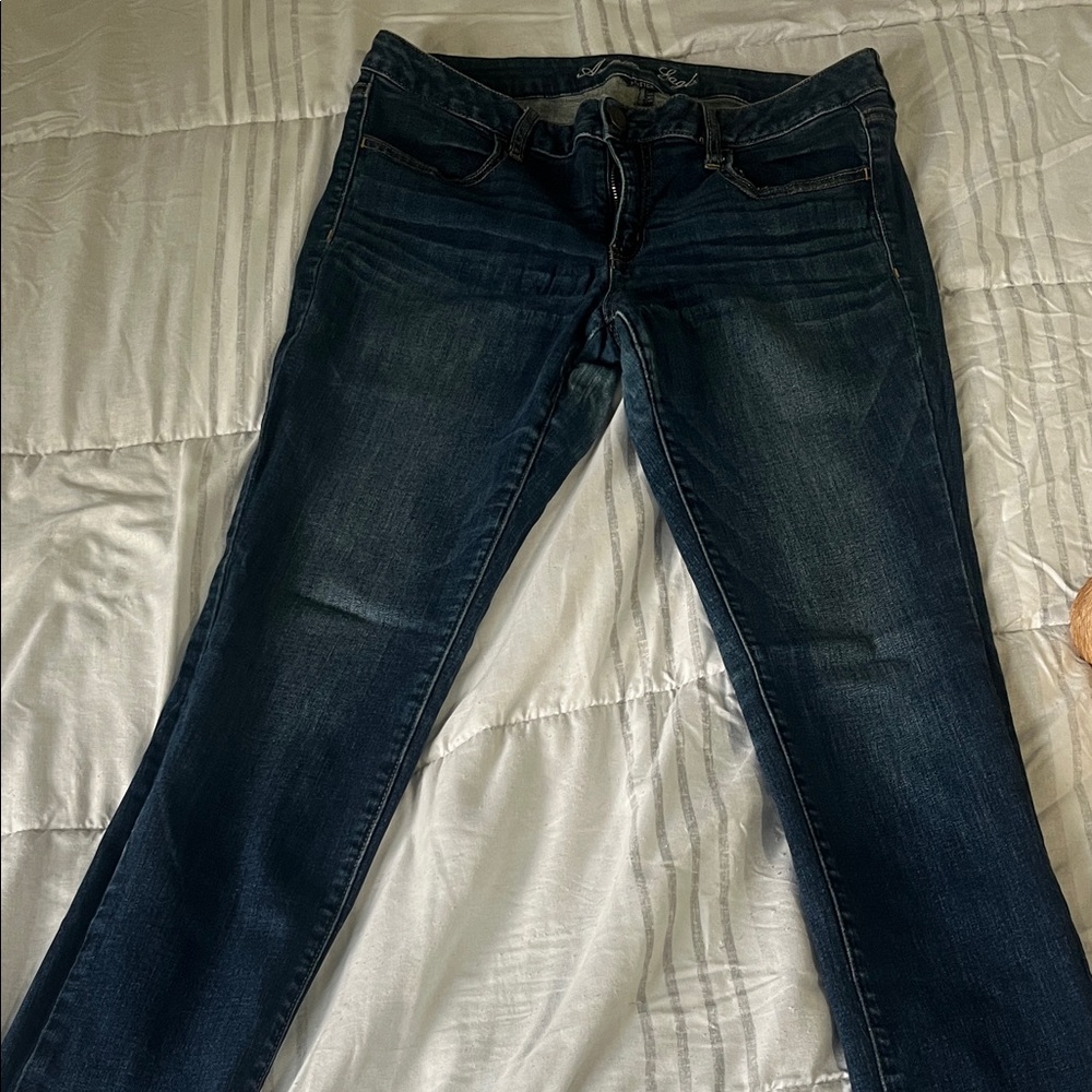 American Eagle Outfitters Dark Blue Straight Leg Jeans